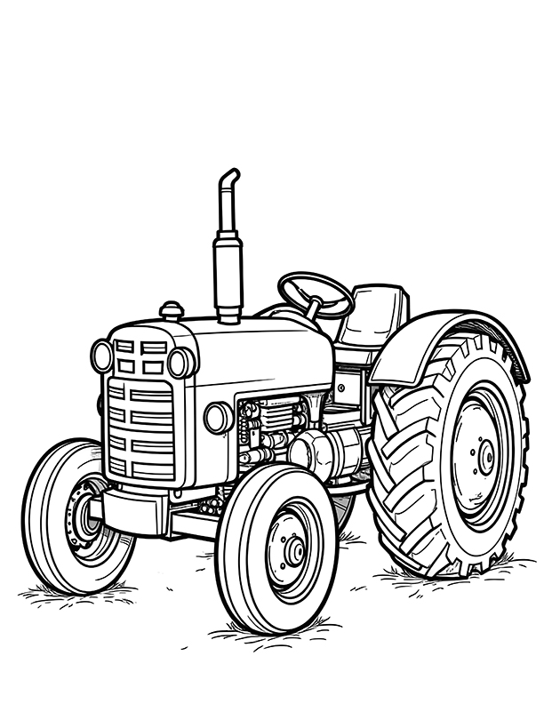 Antique Indian tractor coloring page